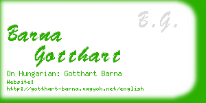 barna gotthart business card